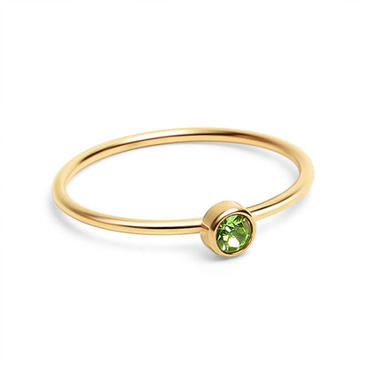 18K Gold Birthstone Stacking Ring