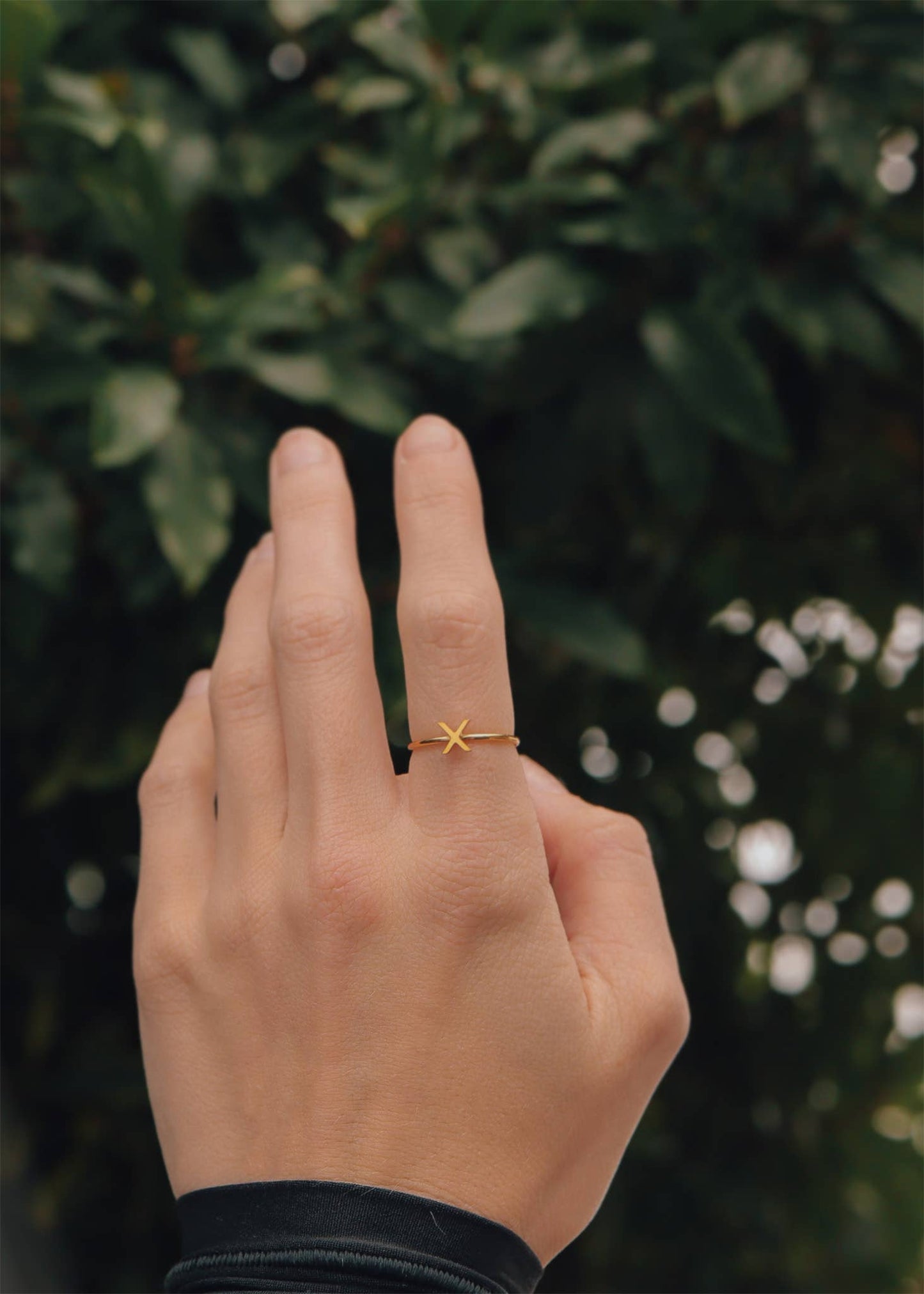 18k Gold Initial Letter Stacking Rings