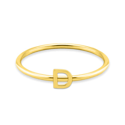 18k Gold Initial Letter Stacking Rings
