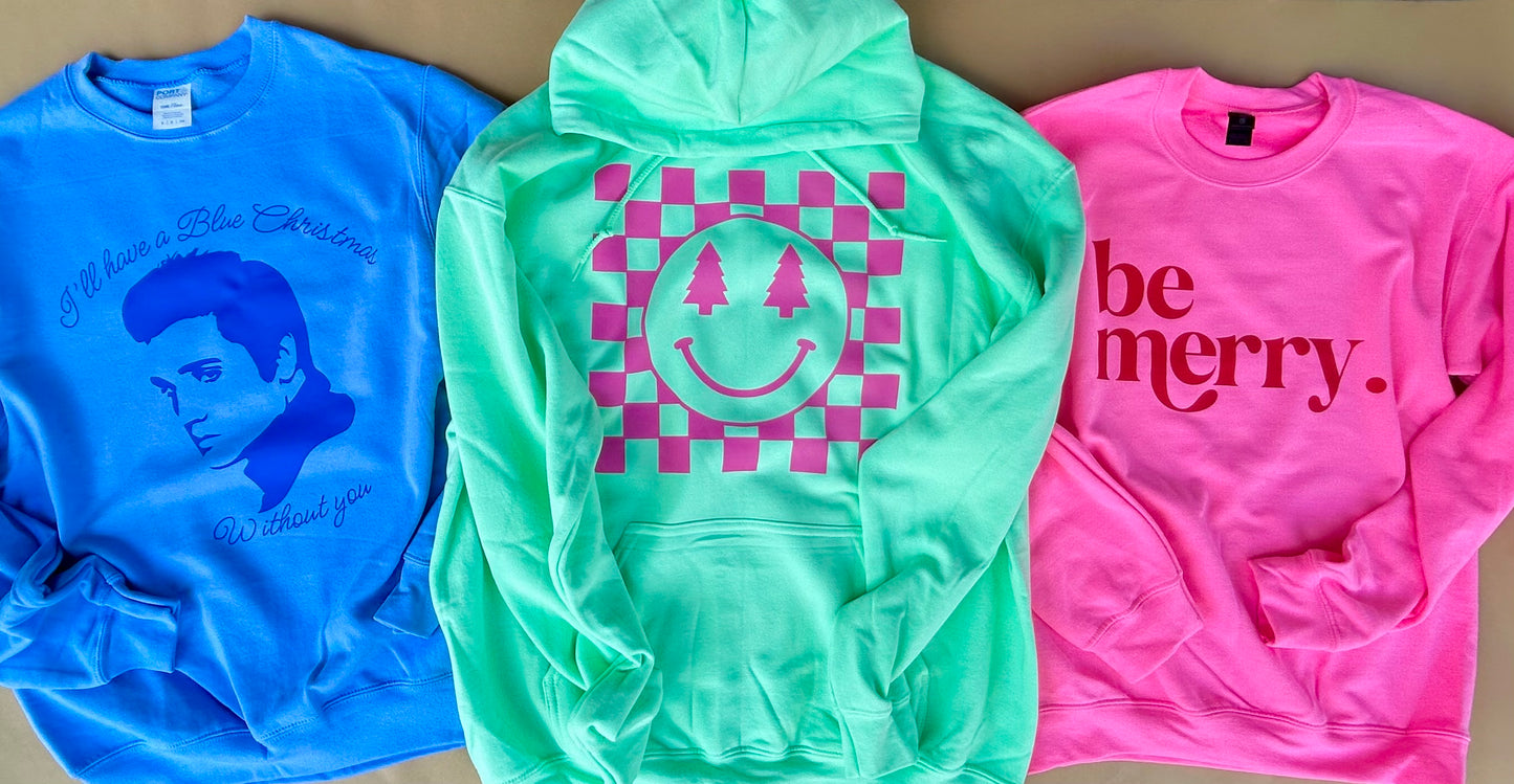 B l u e Christmas Crewneck