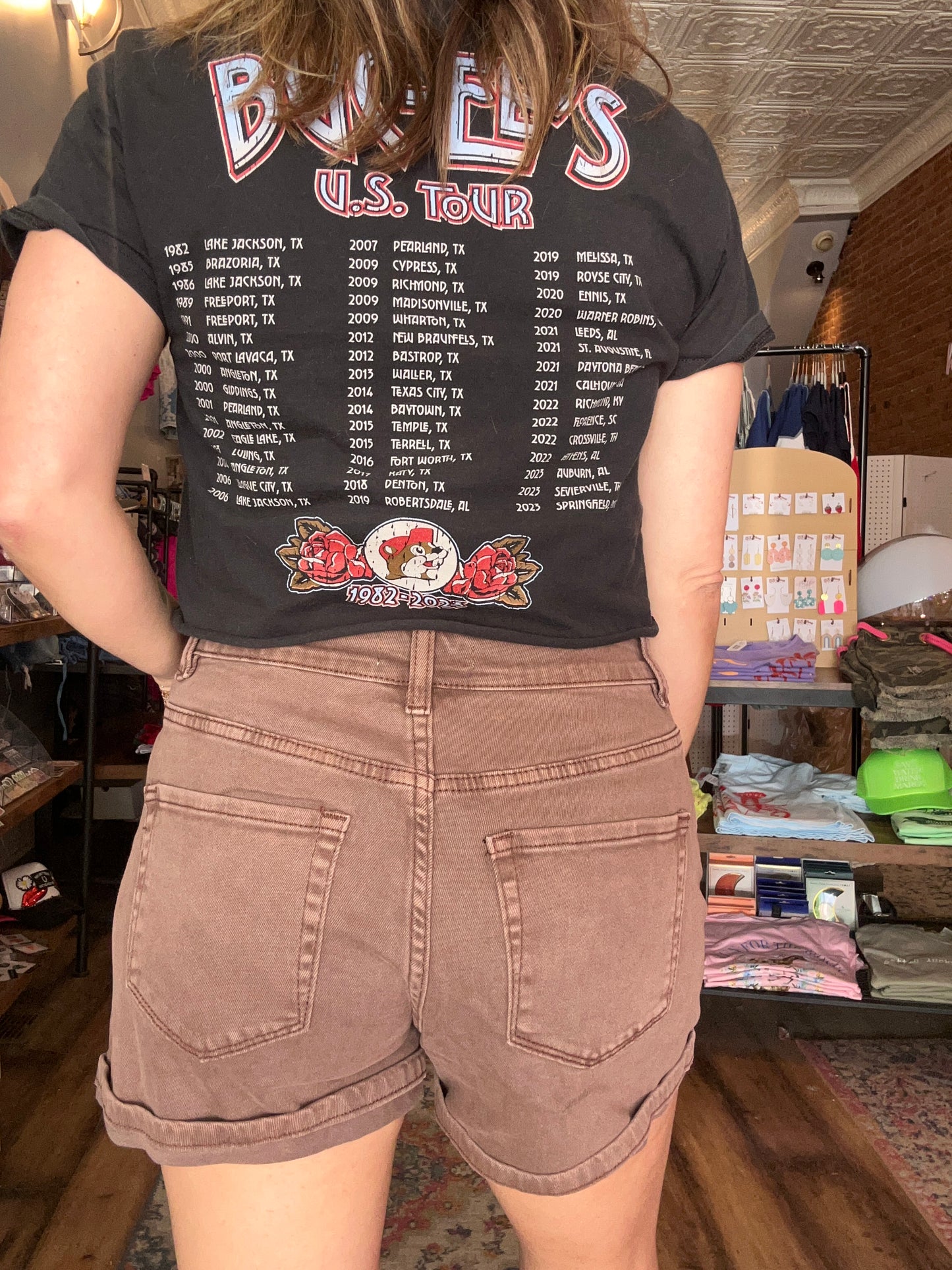 Cuffed Denim Shorts