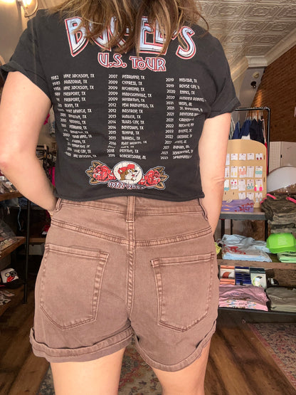 Cuffed Denim Shorts