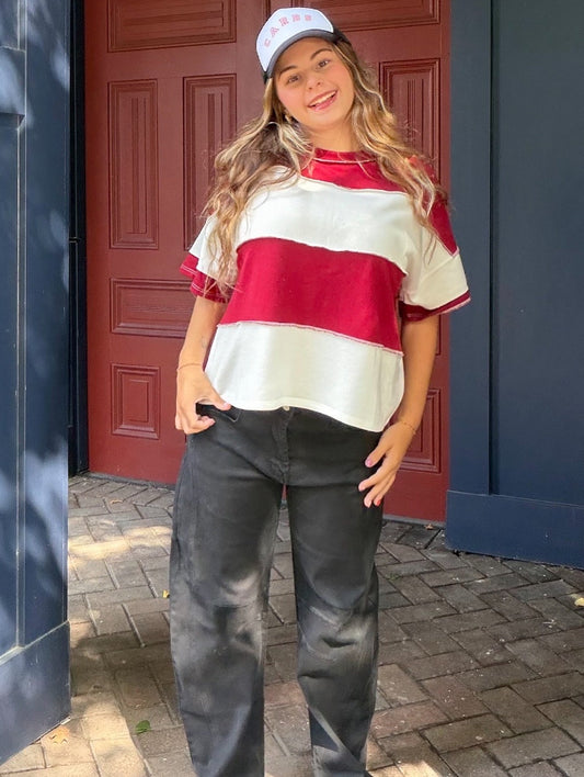 Barrel-leg Denim Pants