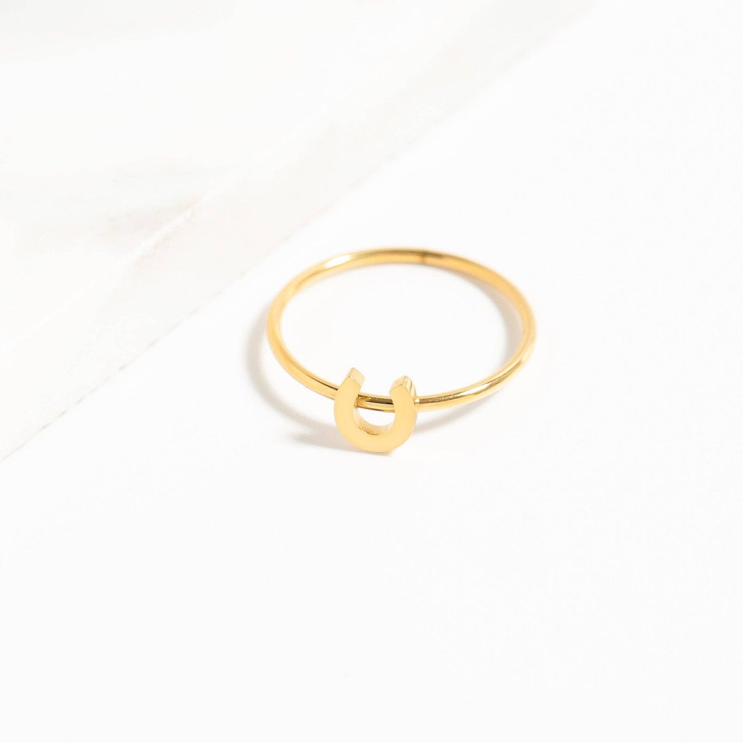 18K Gold PVD Stainless Steel Horseshoe Stacking Ring