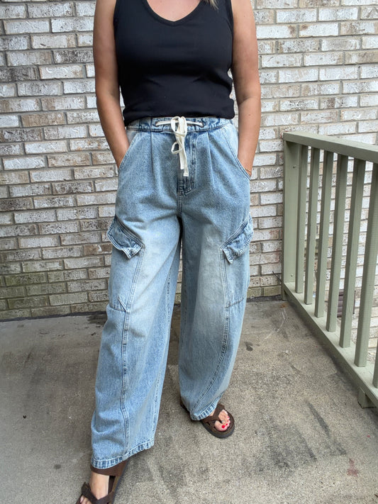 Baggy relaxed fit barrel jeans