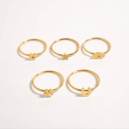 18K Gold PVD Stainless Steel Horseshoe Stacking Ring