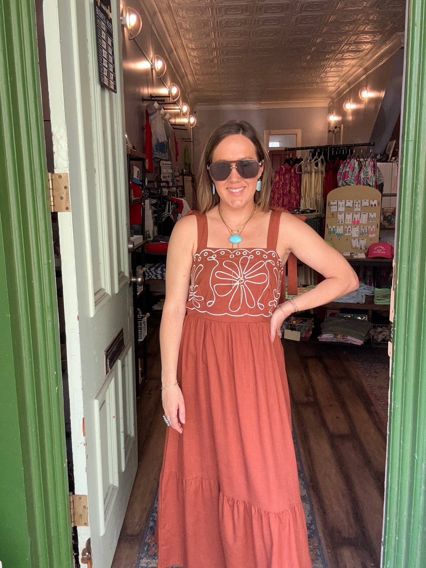 Embroidered maxi dress
