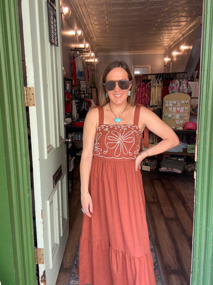 Embroidered maxi dress