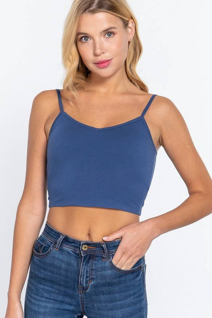 V-neck W/removable Bra Cup Cotton Spandex Cami