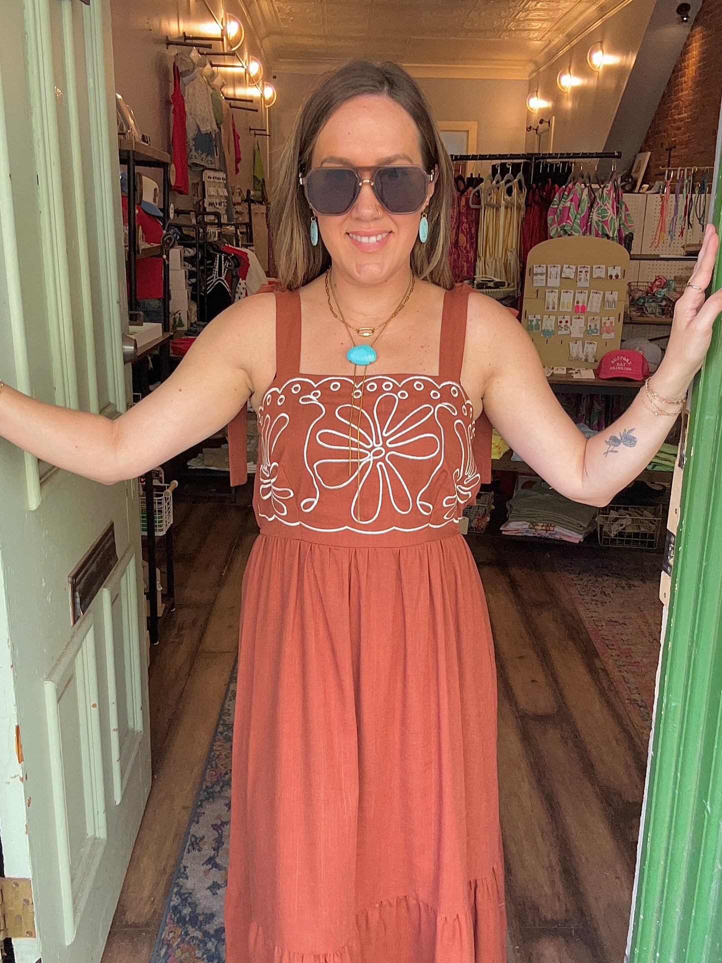 Embroidered maxi dress