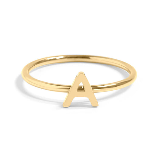 18k Gold Initial Letter Stacking Rings