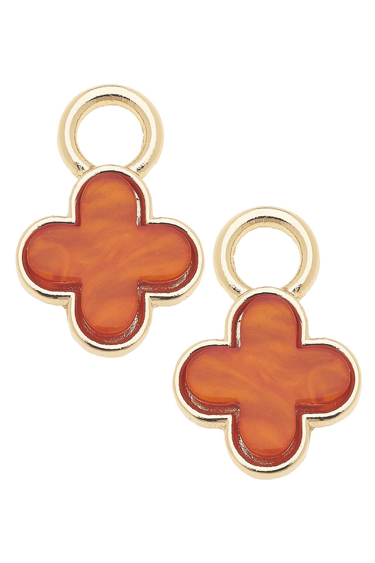 Marbled Enamel Clover Huggie Charm (Set of 2)