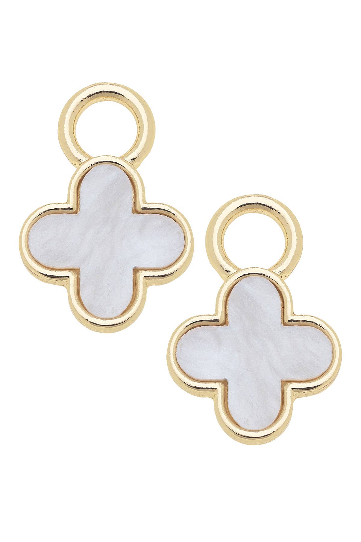 Marbled Enamel Clover Huggie Charm (Set of 2)