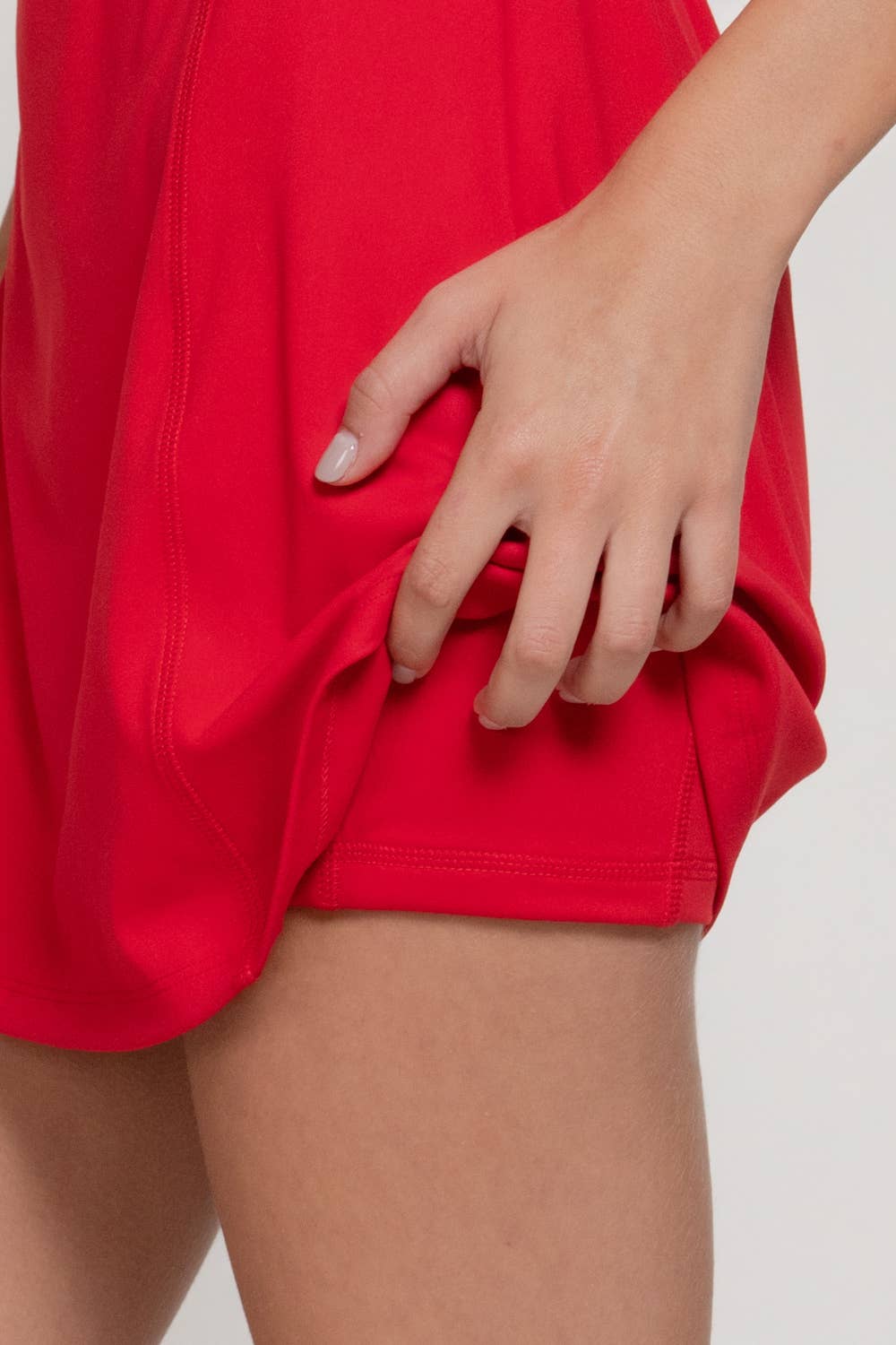 Sleeveless Cut-Out Workout Mini Dress with Built-In Shorts