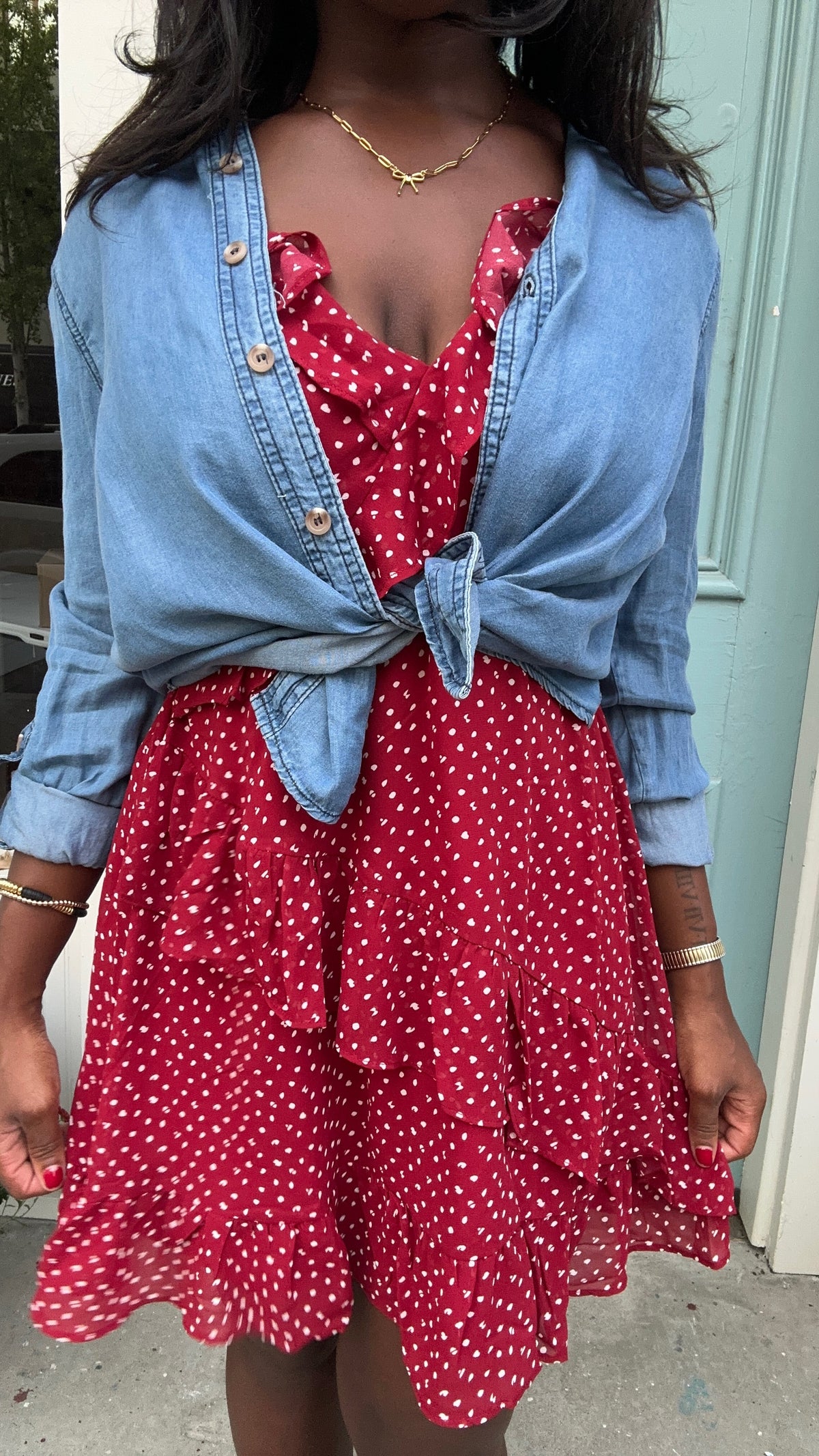 Campus cutie polka dot dress