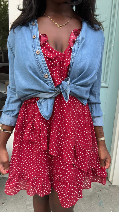 Campus cutie polka dot dress