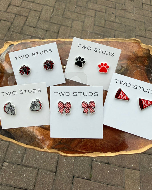 New Albany Red/Black Game Day stud earrings