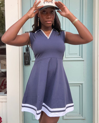 Collared Sleeveless Activewear Tennis Dress