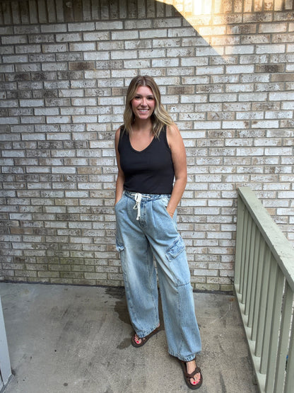 Baggy relaxed fit barrel jeans