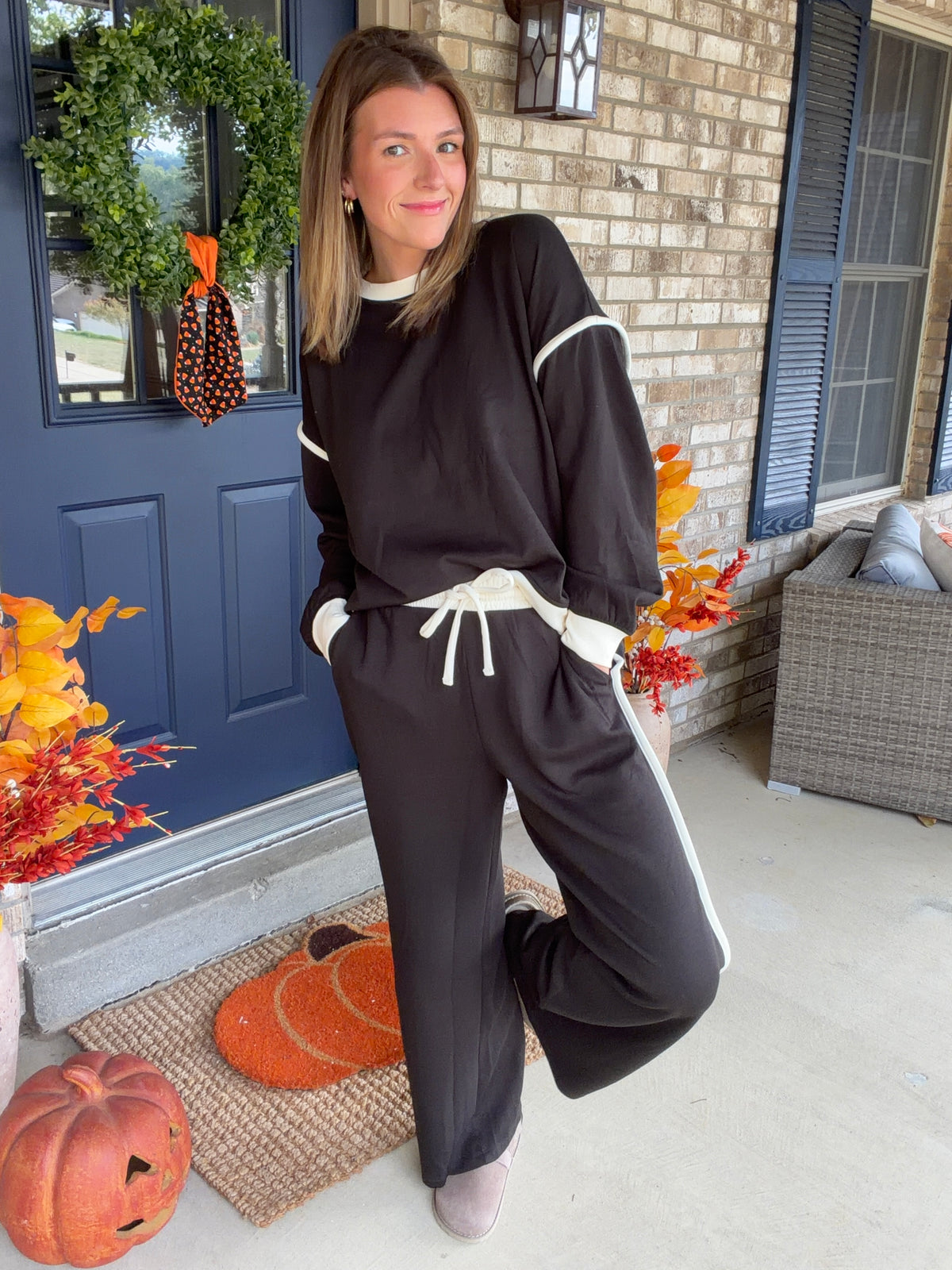 Scuba Contrast Trim Piping Detail lounge pants
