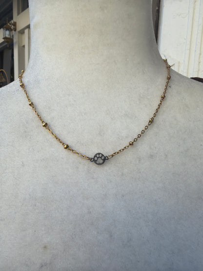 Mixed metal Satellite necklace