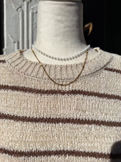 Striped Knit Sweater Vest Top