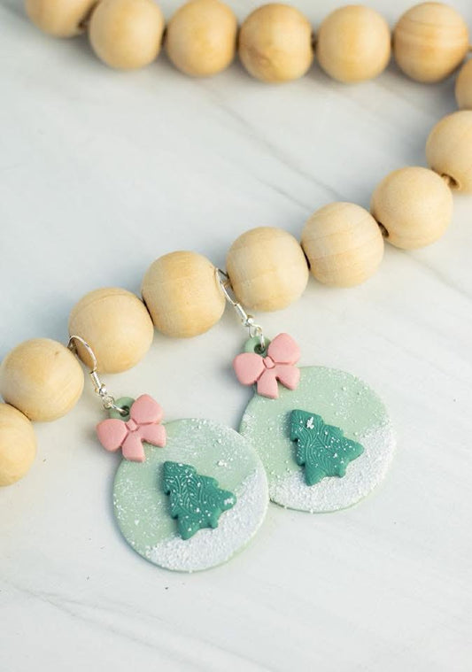 Snow globe Clay earrings