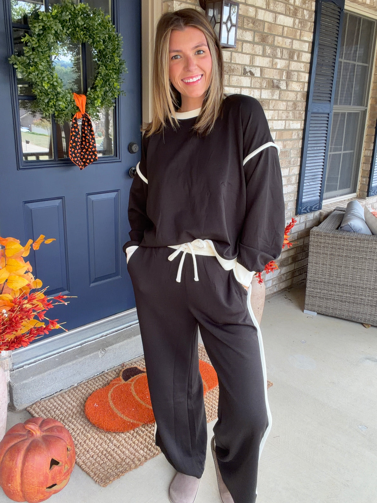 Scuba Contrast Trim Piping Detail lounge pants