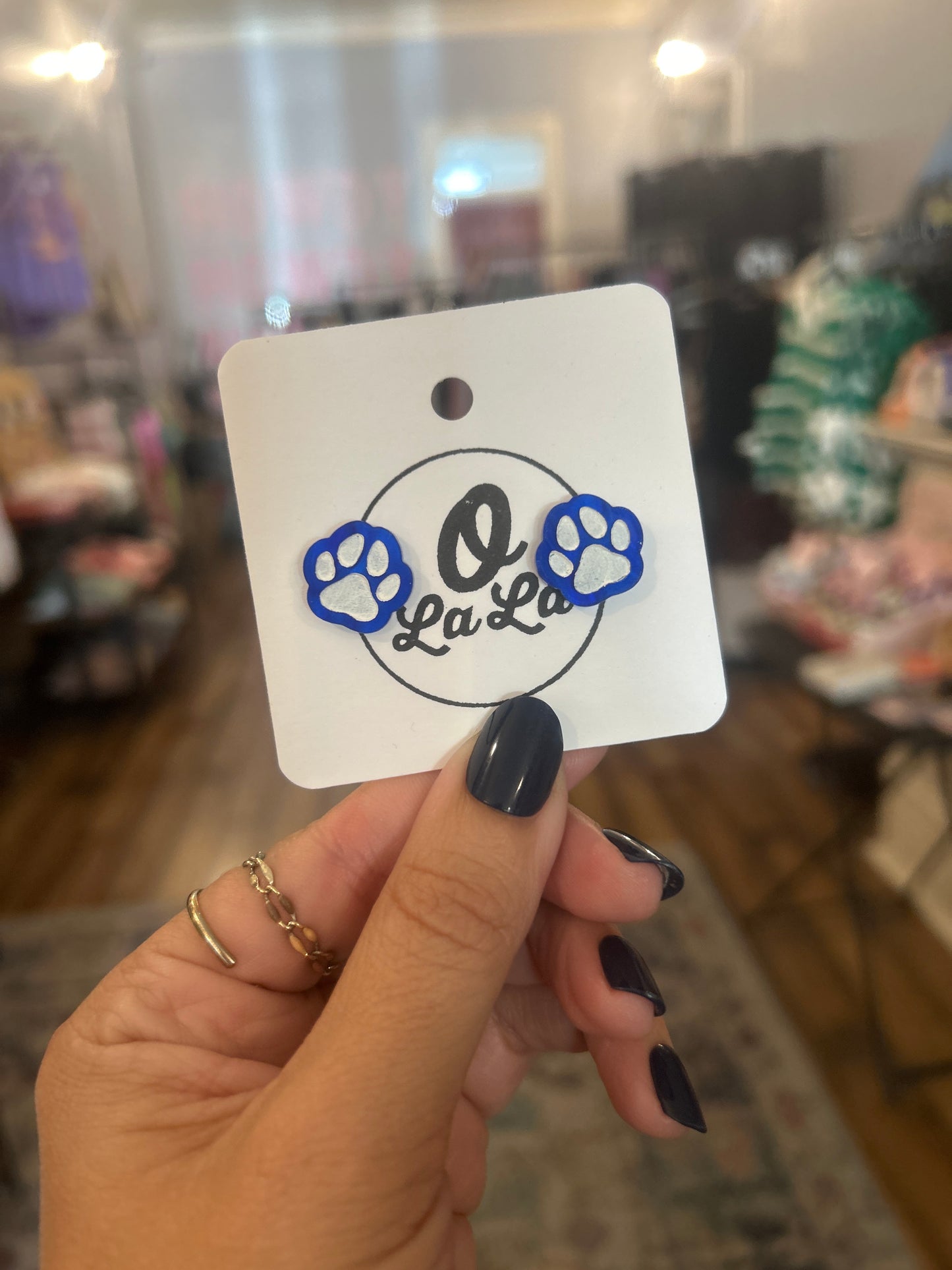 Paw print stud earrings