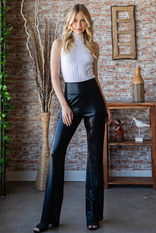 Snake print flare pants