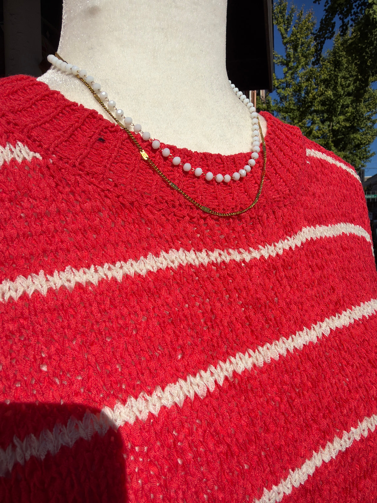 Striped Knit Sweater Vest Top