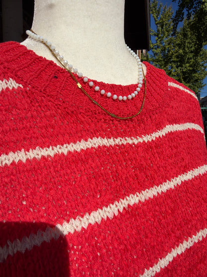 Striped Knit Sweater Vest Top