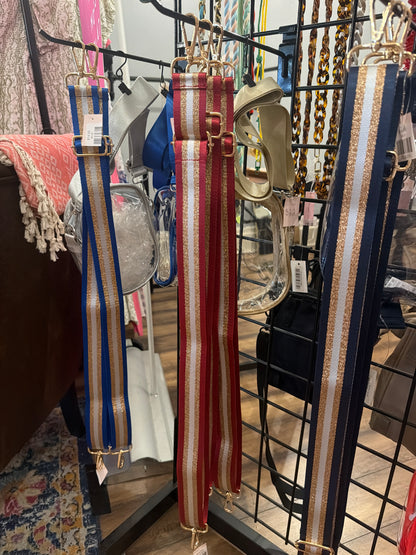 Game Day Striped Crossbody Shoulder Bag Strap