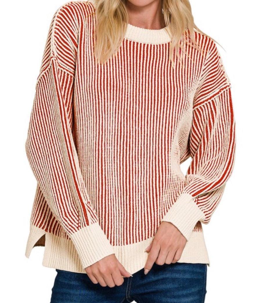 2 COLORS! Two Tone Crewneck Sweater
