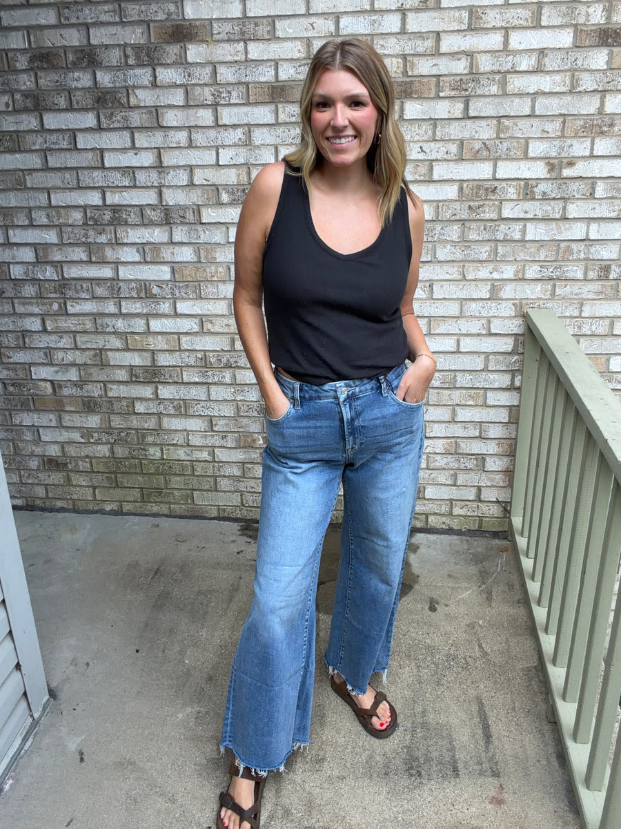 High Rise Flare Bottom Jeans