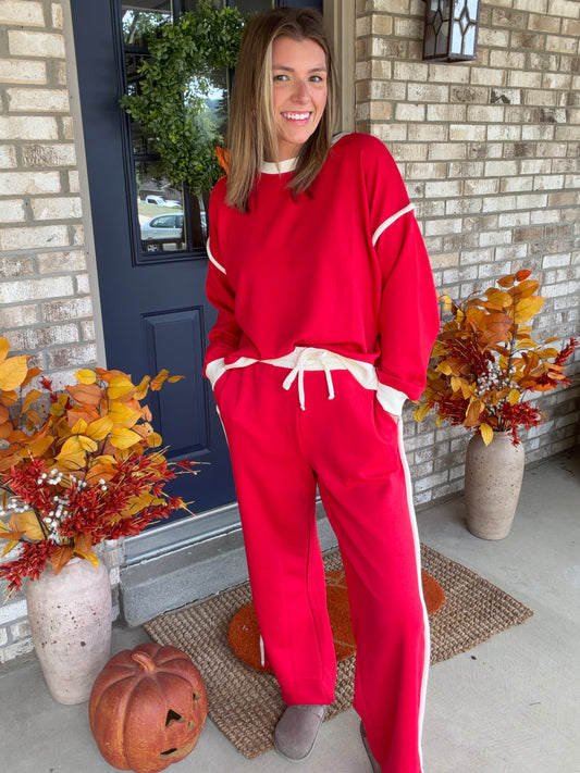 Scuba Contrast Trim Piping Detail lounge pants