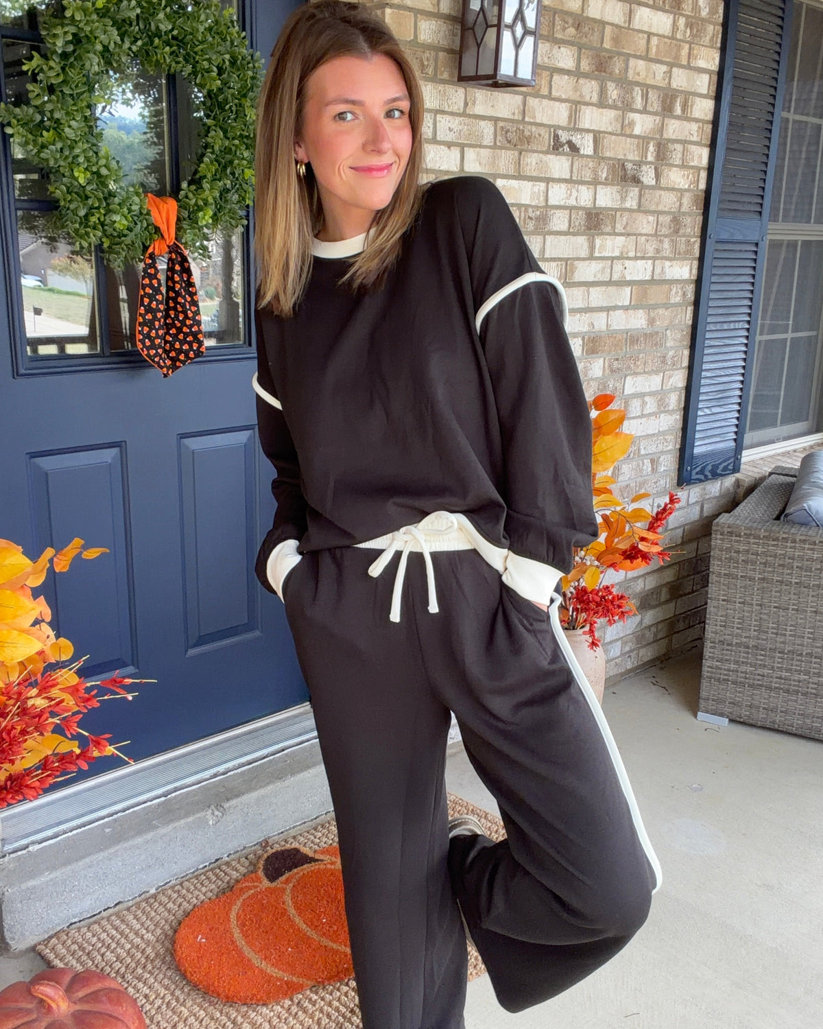 Scuba Contrast Trim Piping Detail Sweatshirt