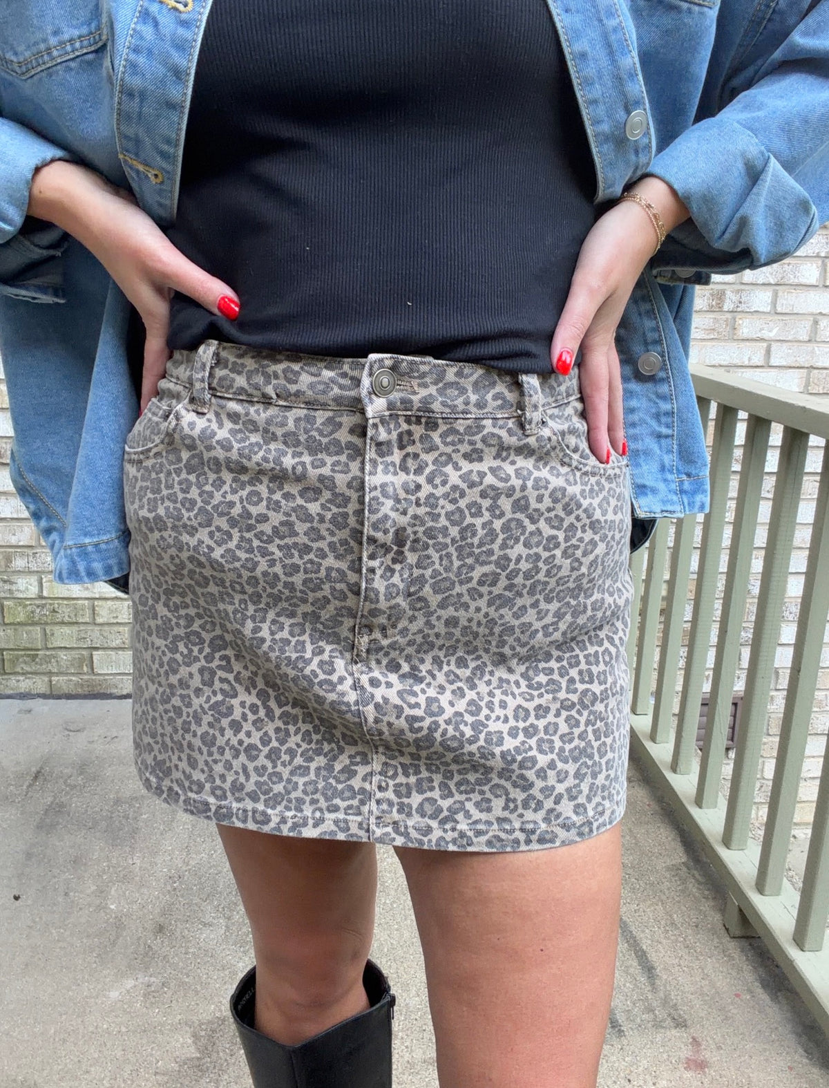 Leopard Print Mini Skirt