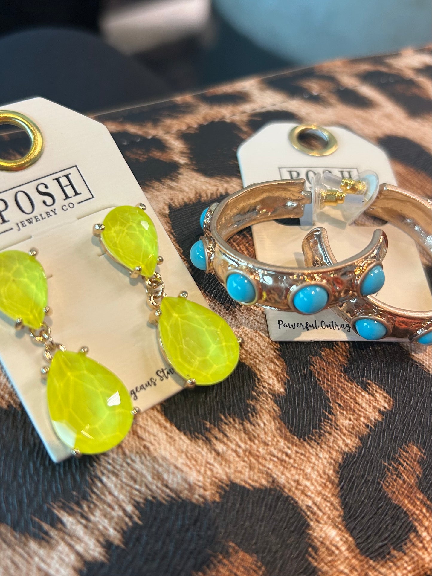 Bright colored earrings