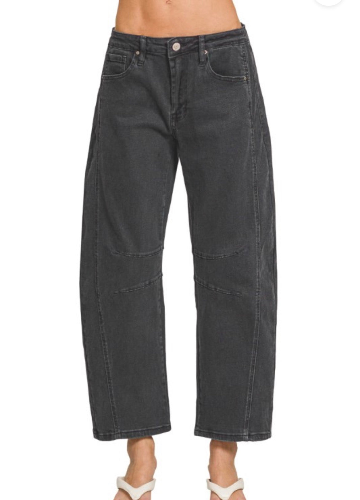 Barrel-leg Denim Pants