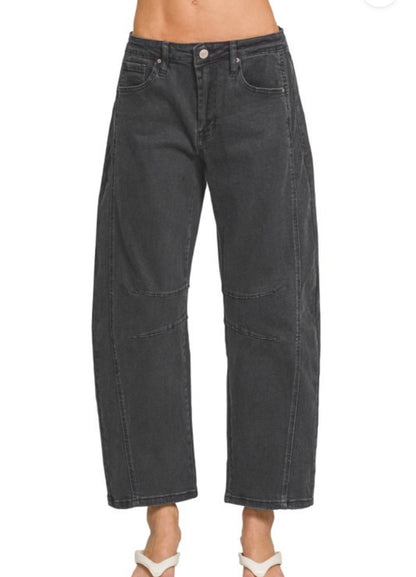 Barrel-leg Denim Pants