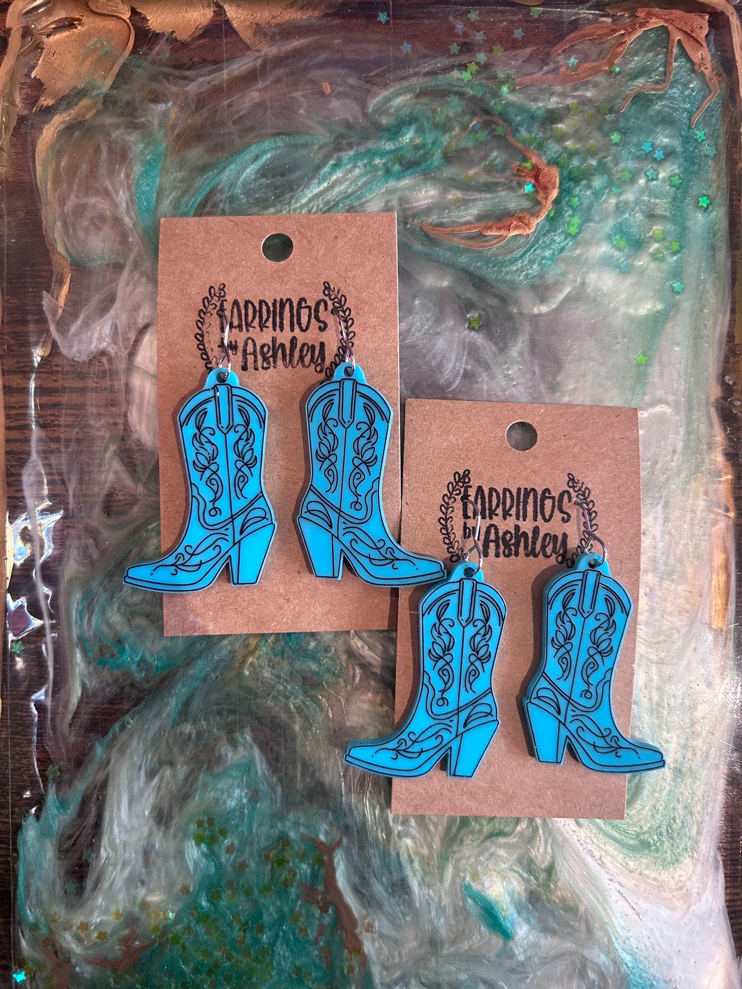 Acrylic boot earrings