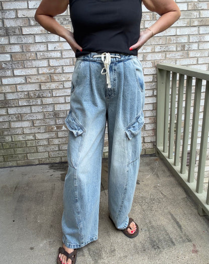 Baggy relaxed fit barrel jeans