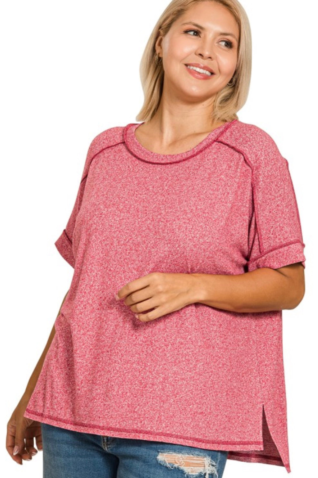 Gameday Plus Melange Hi Low Tee