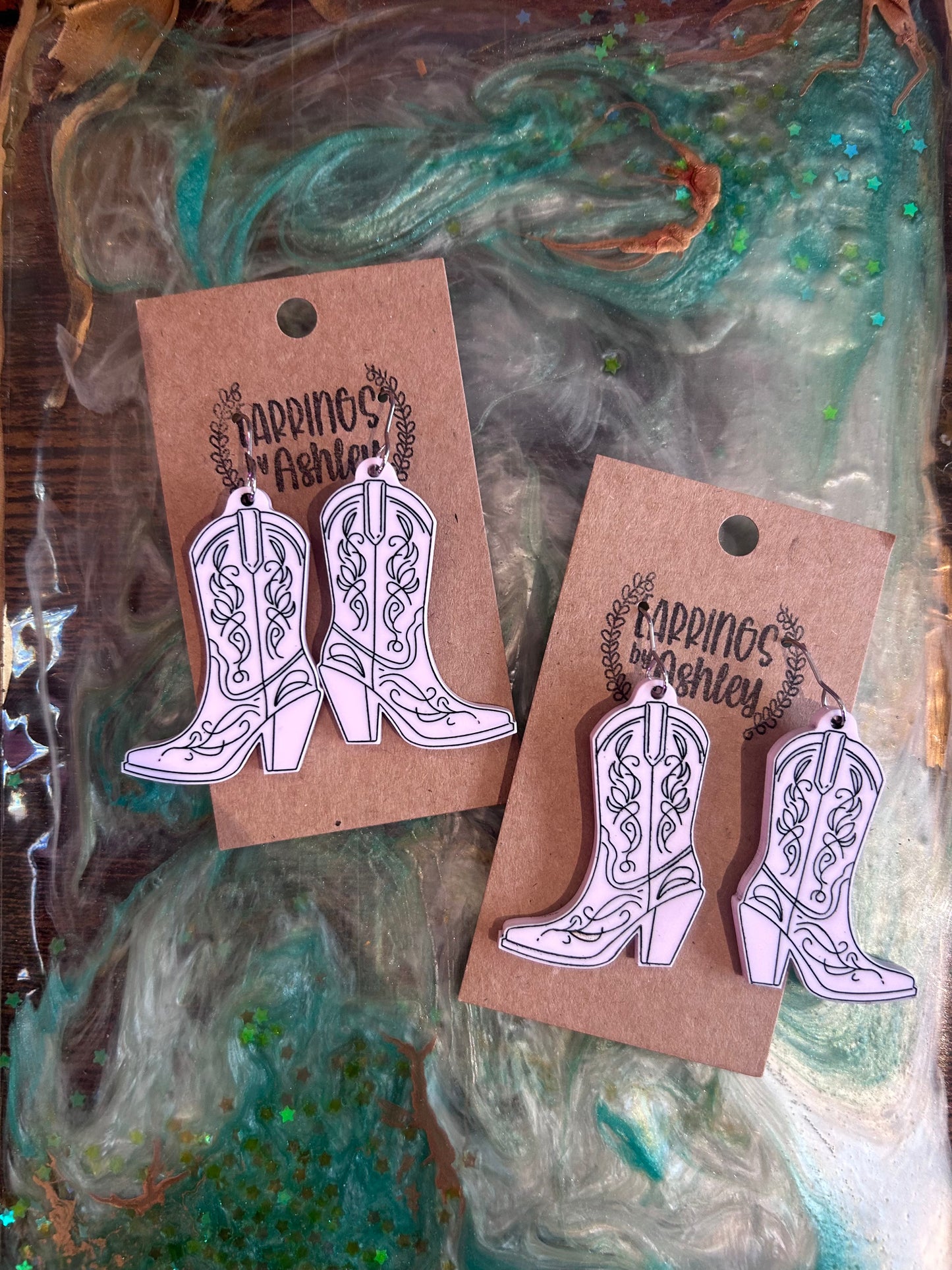Acrylic boot earrings