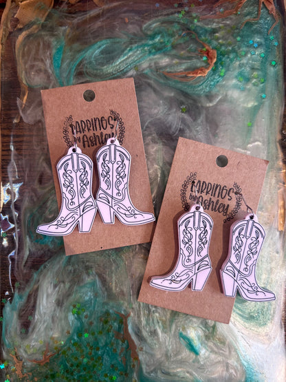 Acrylic boot earrings
