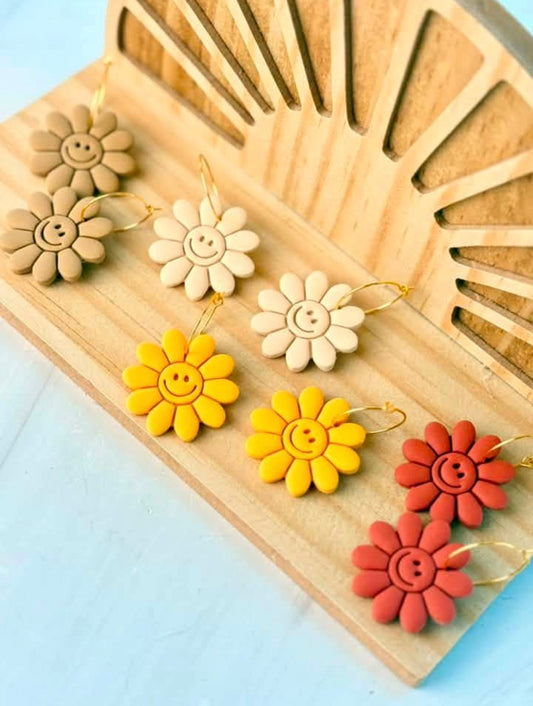 Flower Smiley Hoops