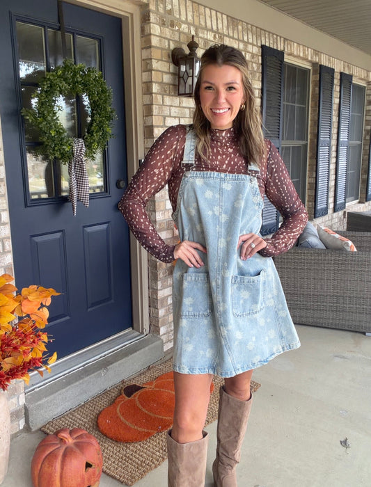 Dandelion washed overall mini dress