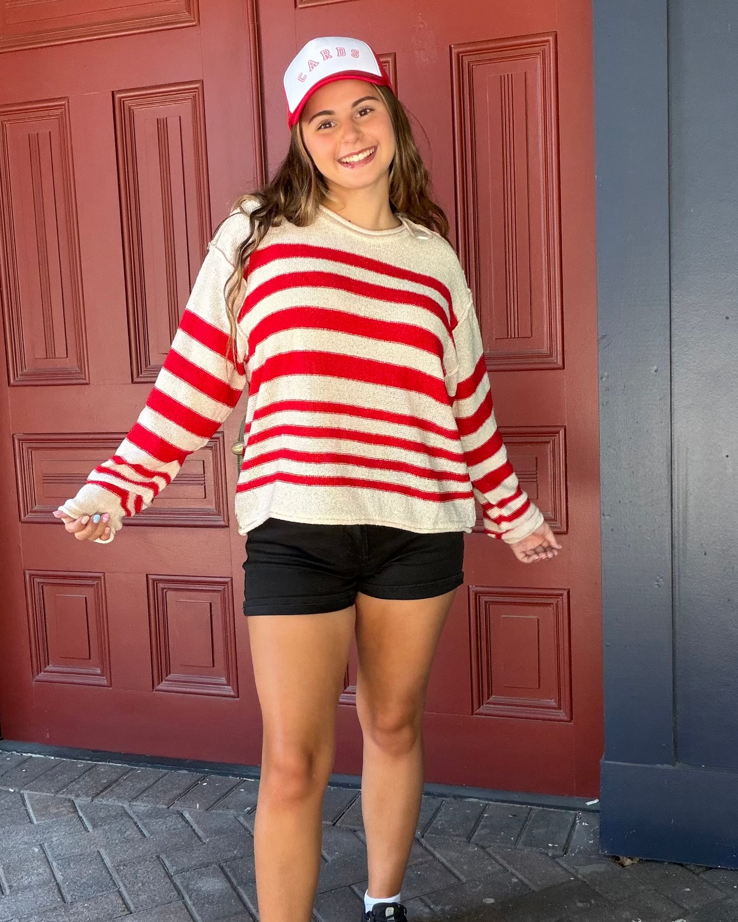Game Day Red/Cream Lightweight sweater