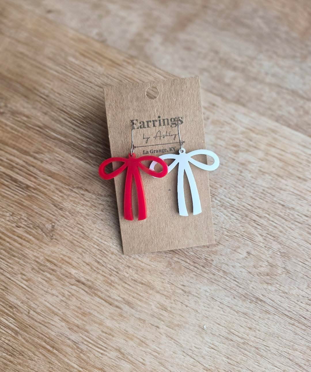 Game day Skinny bow earrings
